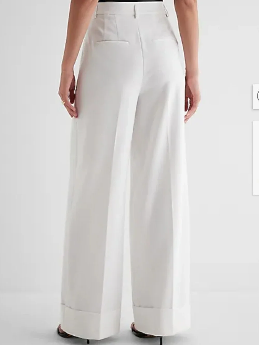 Express White Super High-Waist Wide-Leg Trousers - Picture 2 of 10